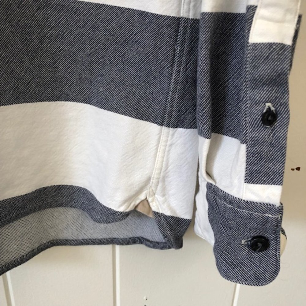 Blank Label Preppy Nautical Button Up Striped Shirt with Front Pockets - Picture 8 of 12